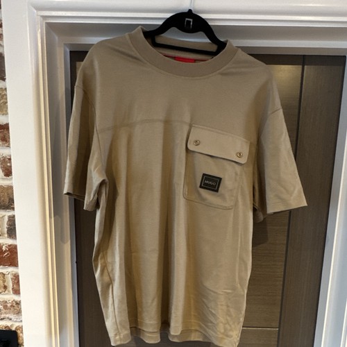 Hugo men beige crew - men's, neck