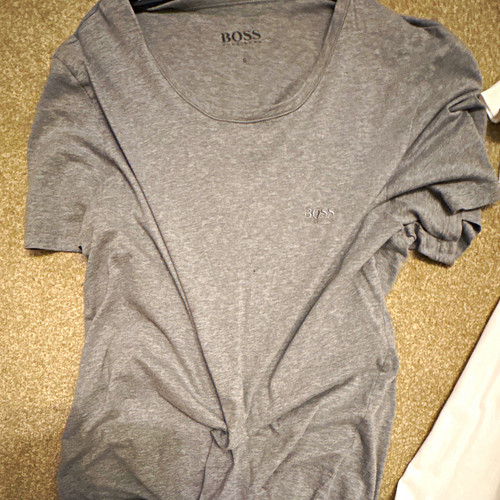 Boss men grey logo - grey, neck