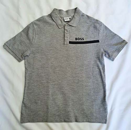 Boss boys grey solid polo - boss,