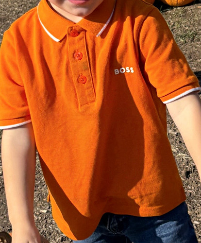 Boss boys orange white - white, short