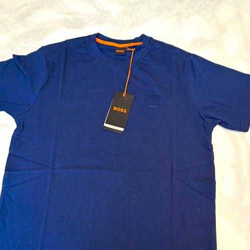 Boss men navy solid - navy, logo